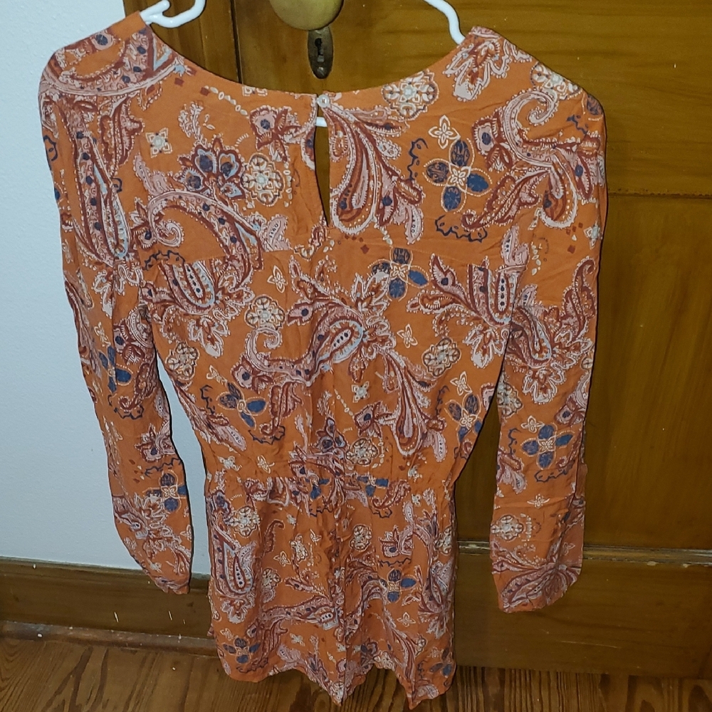 Orange Paisley Women's Top - Picture 2 of 3